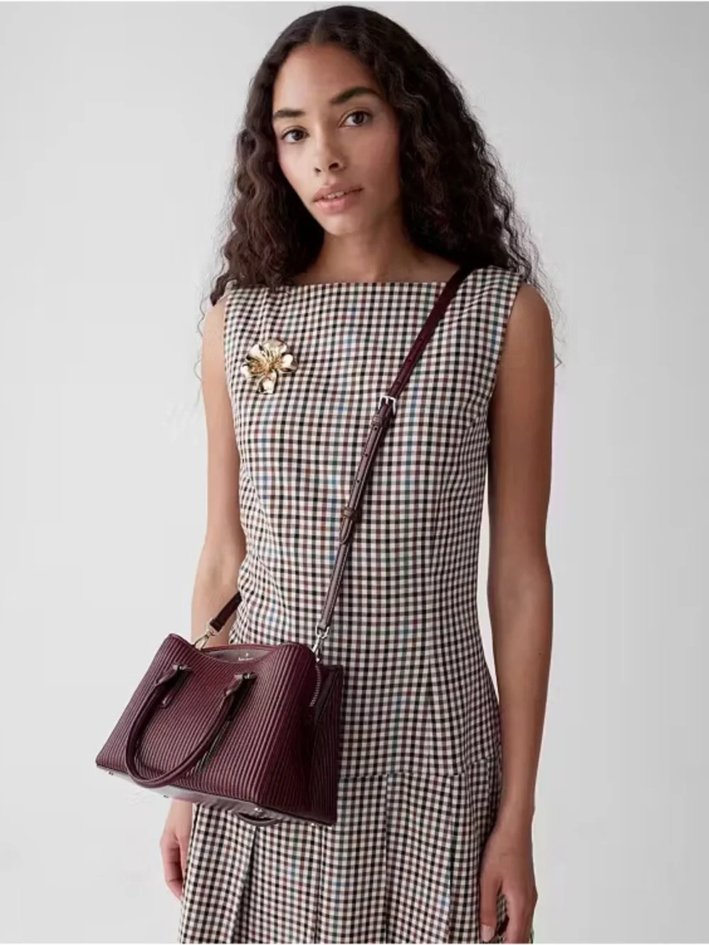 ♠️Kate Spade Thompson Street Shiny Quilted Small Satchel Bag, Grenache NEW NWT